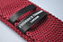 plain maroon skinny knitted tie with pointed end